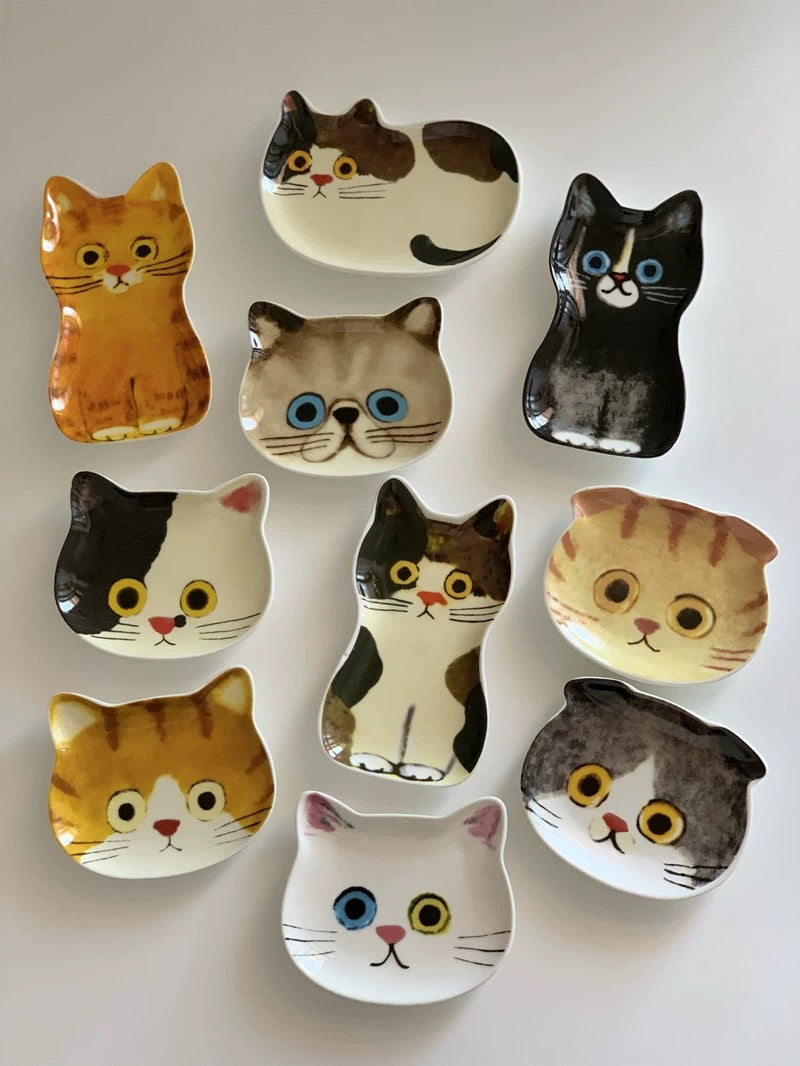 Ceramic jewellery dish - Cats