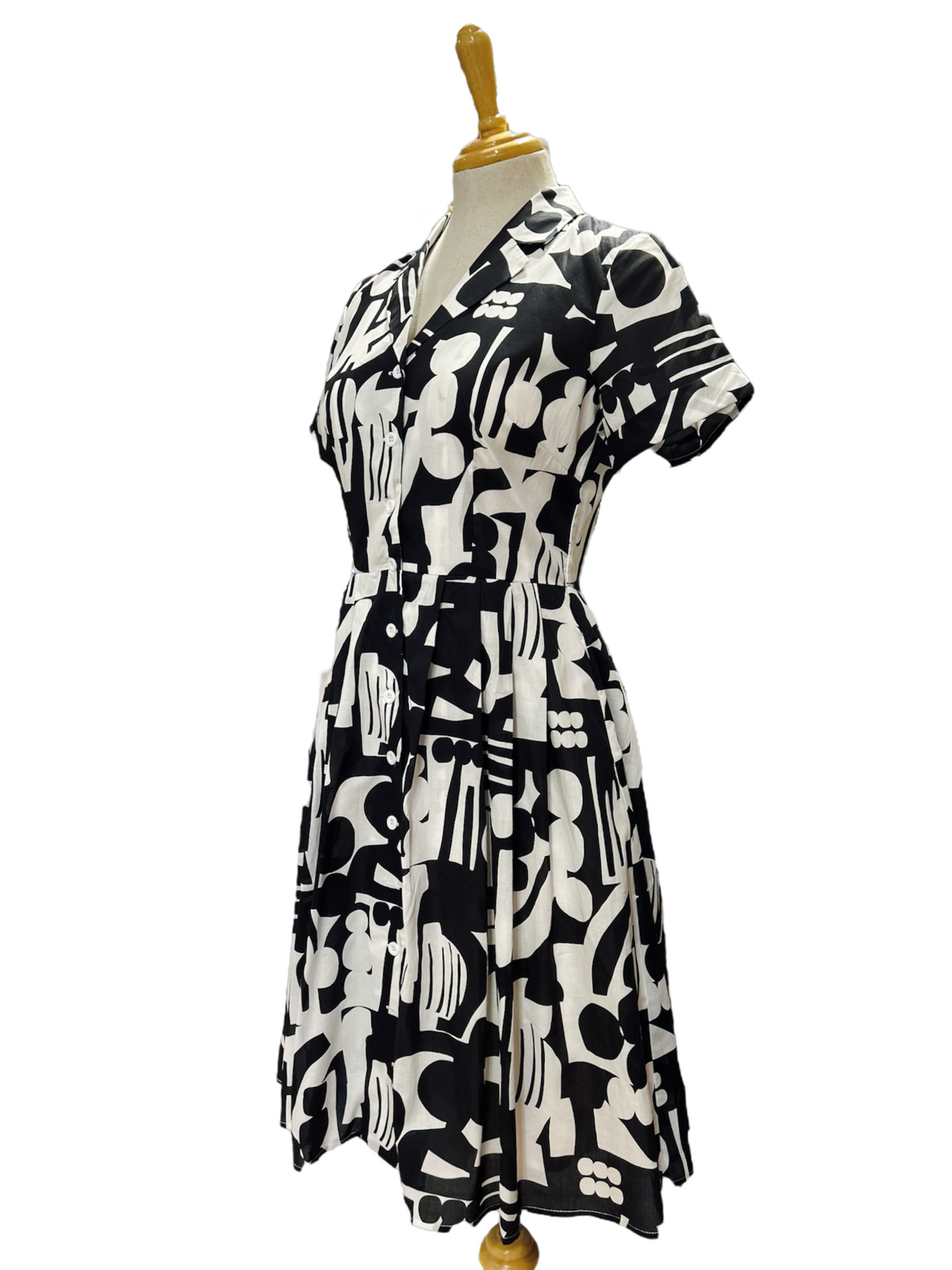 Arabella Dress - black and white abstract (only 16 & 18)