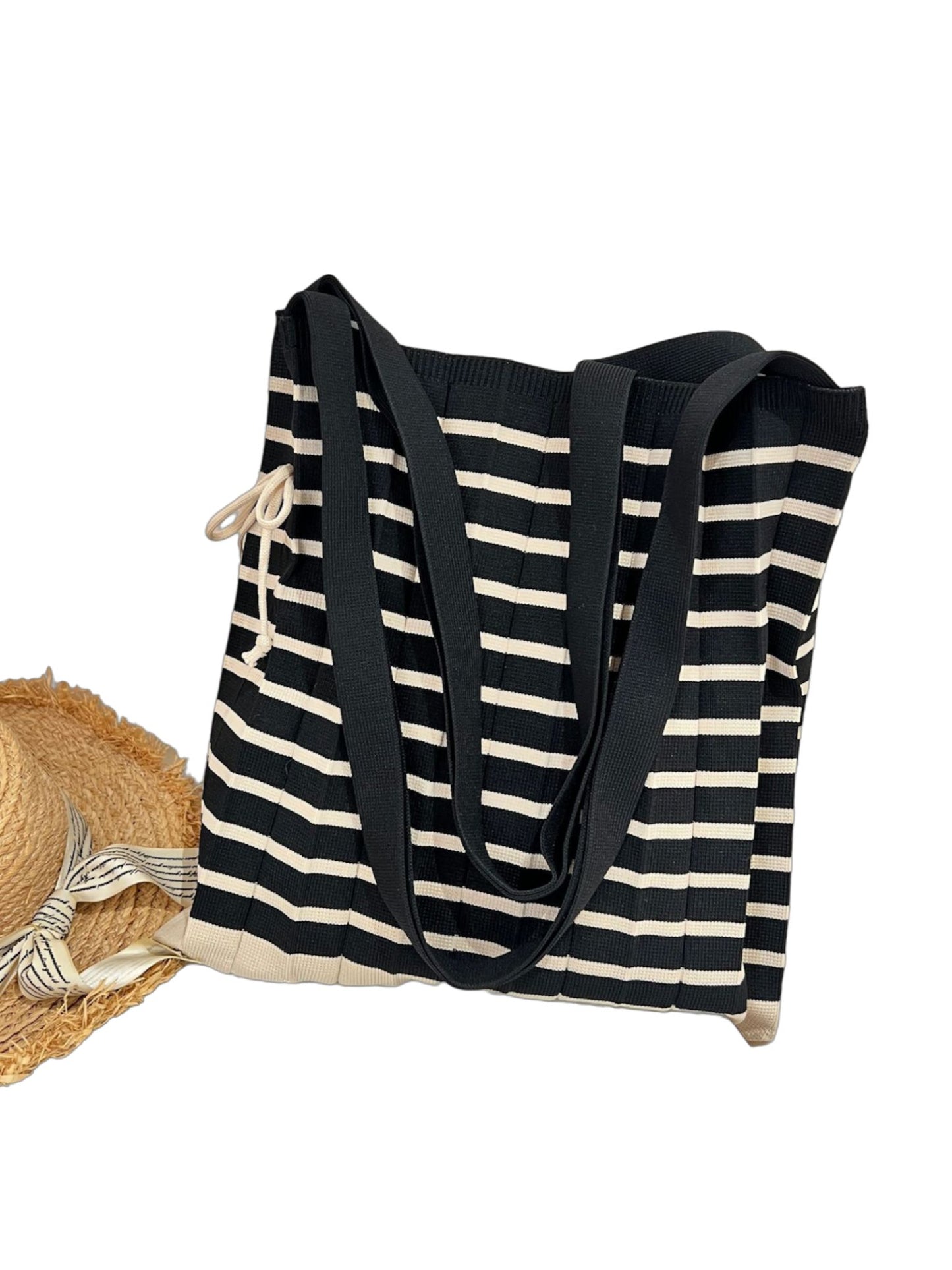 Striped Knit tote bag