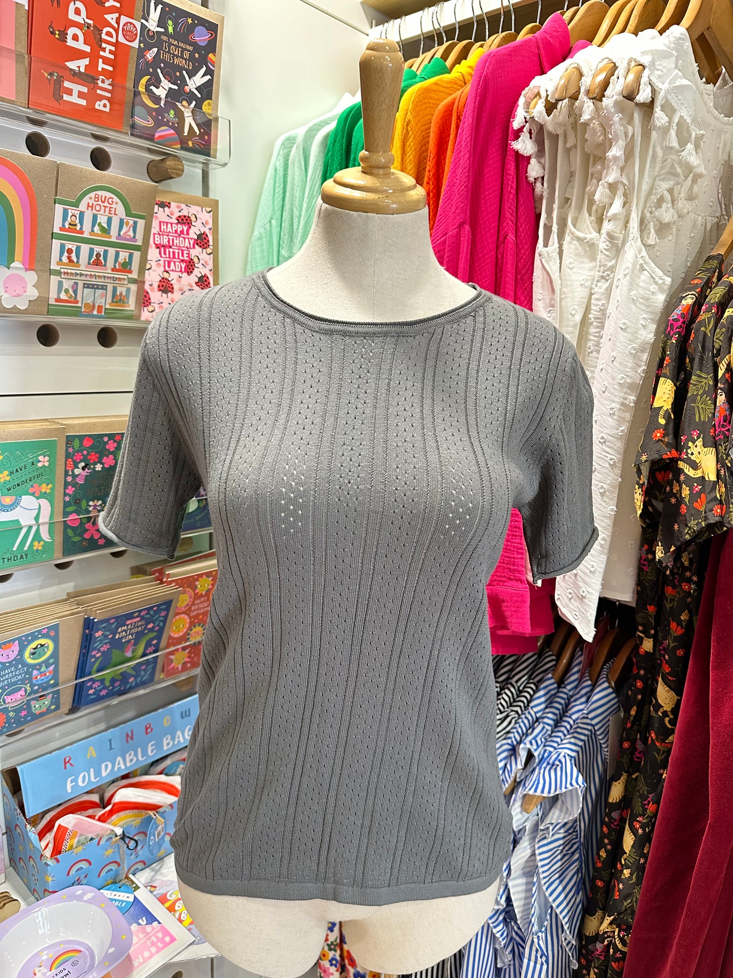 Grace Pointelle Knit Tee (5 colours available)