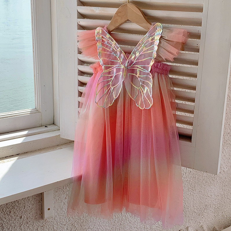 Rainbow butterfly Tutu Dress - Pink