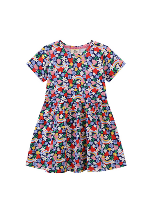 Rainbow Strawberry Dress (7 years old ONLY)