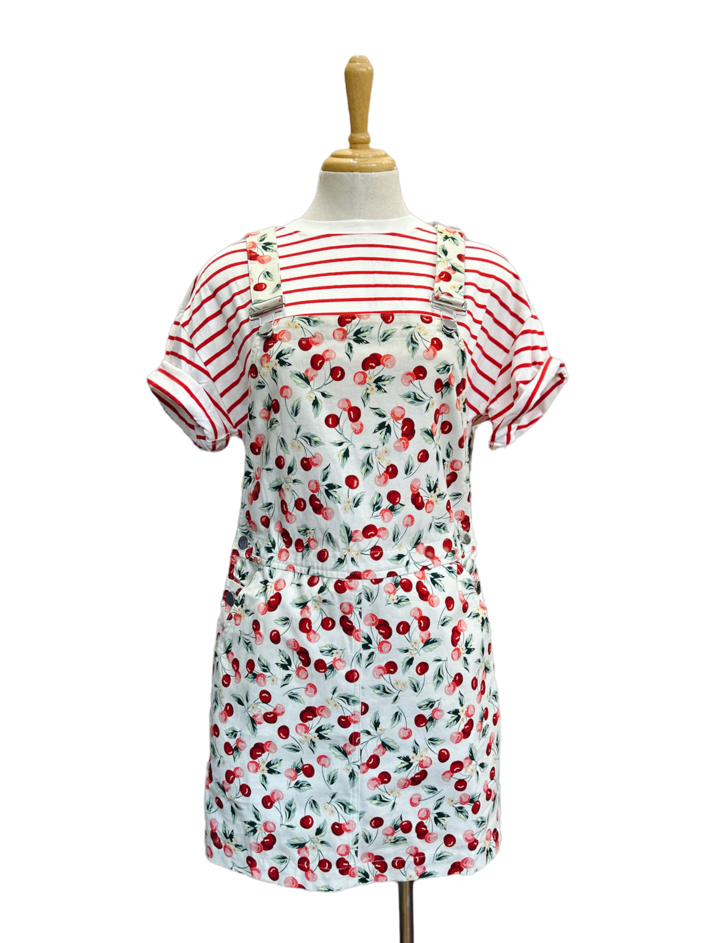 Emily Overall Dress - cherry (Clearance Sale)