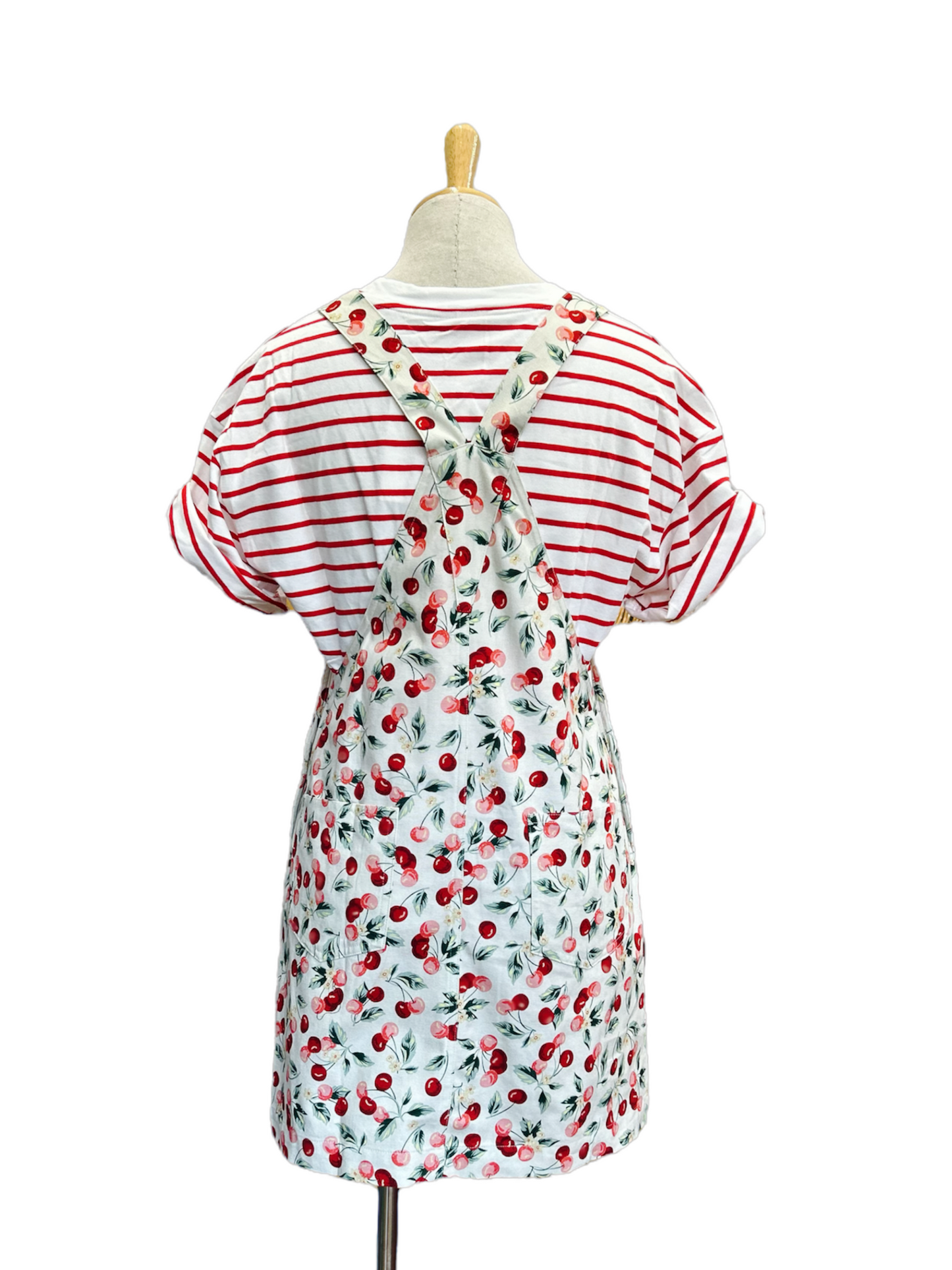 Emily Overall Dress - cherry