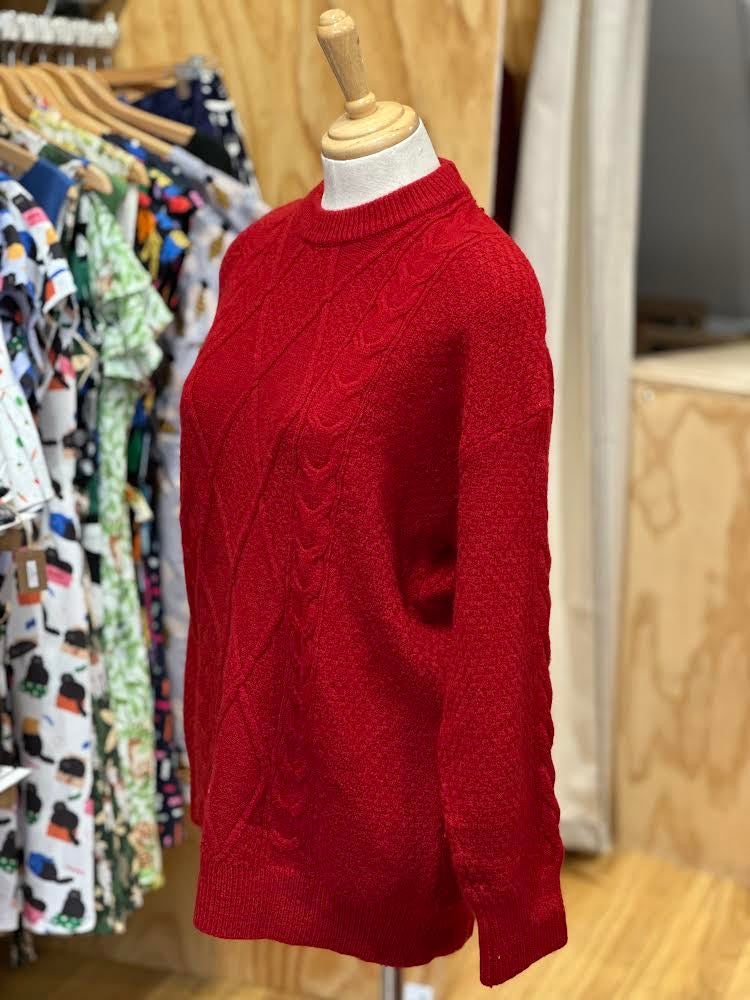 Red cable knit Sweater