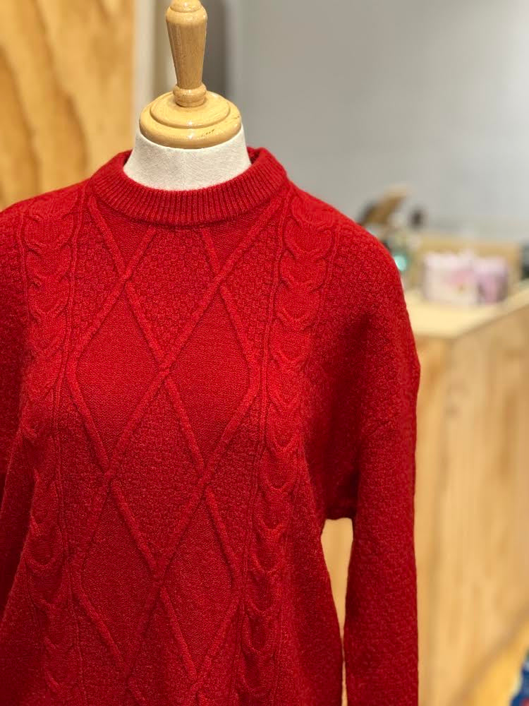 Red cable knit Sweater