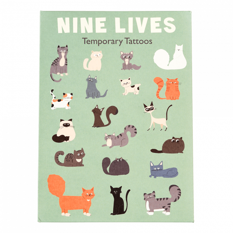 Nine Lives Temporary Tattoos