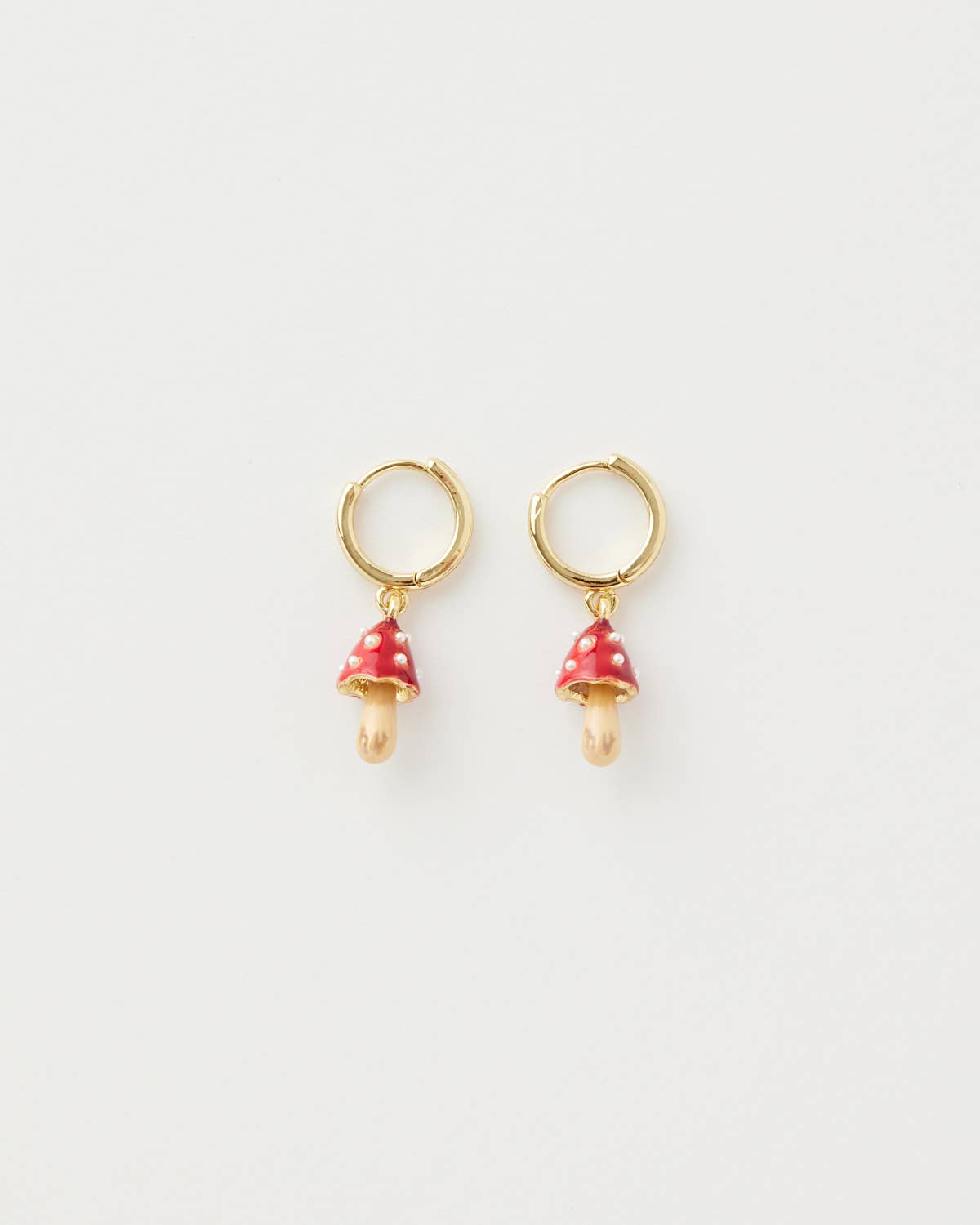 Fable Enamel Mushroom Huggie Earrings