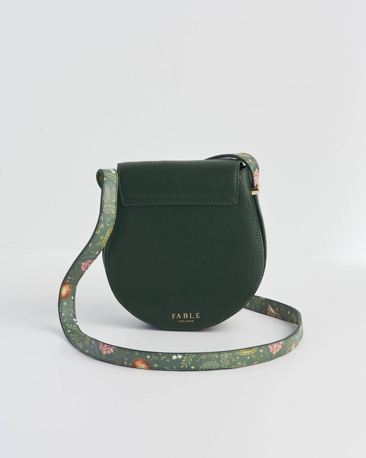 FABLE Into the Woods Green Saddle Purse