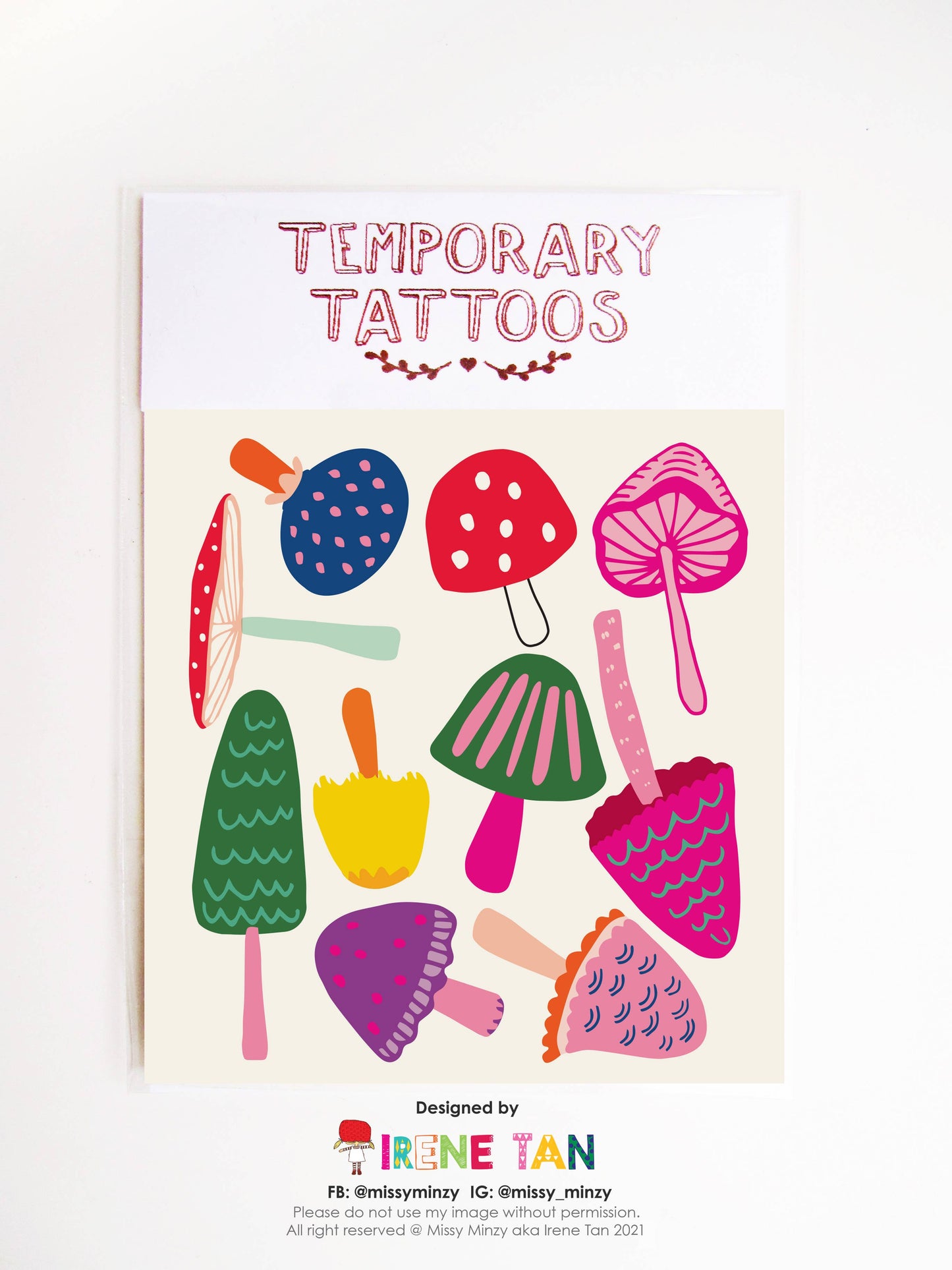 Magic Mushrooms Temporary Tattoos