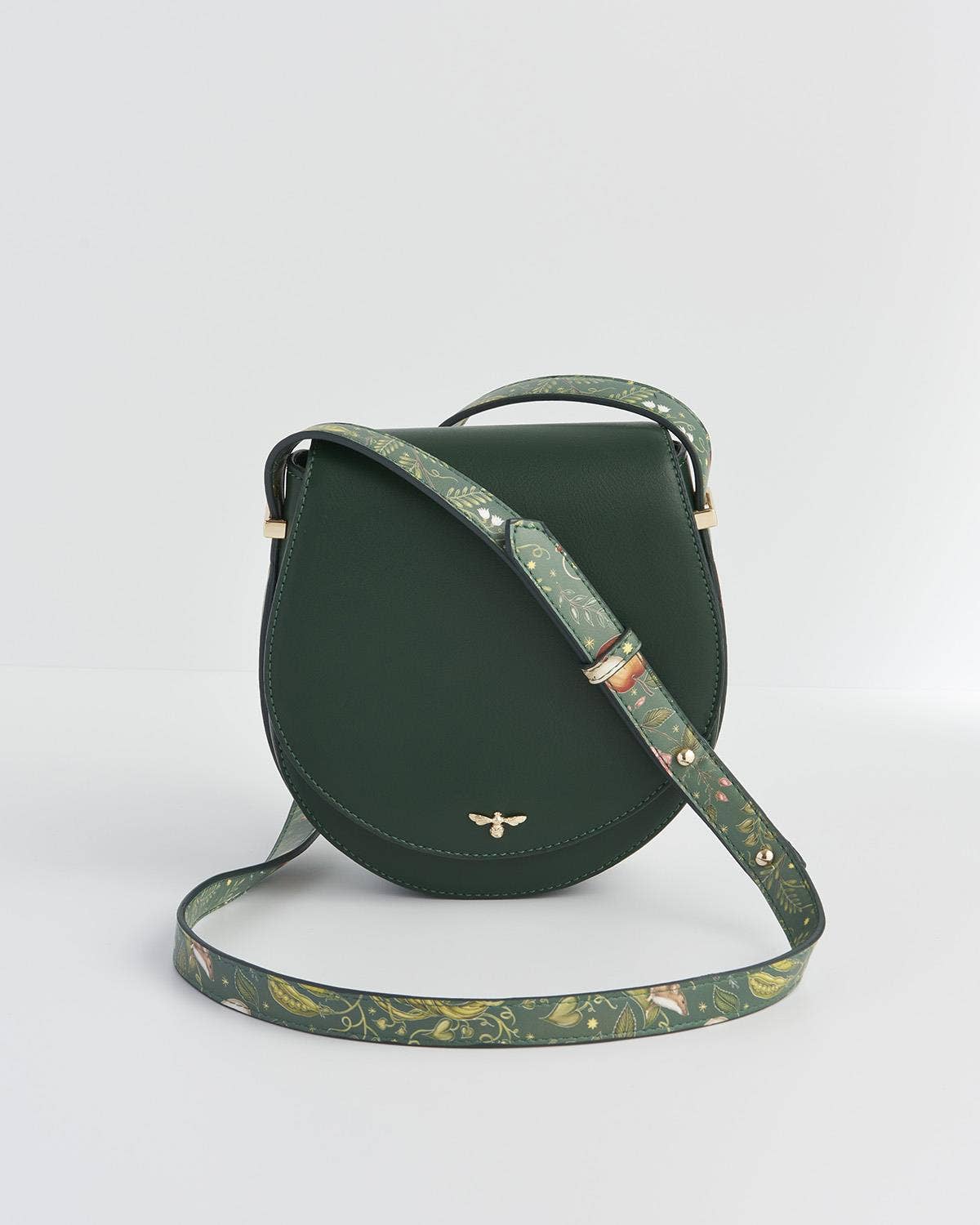 FABLE Into the Woods Green Saddle Purse
