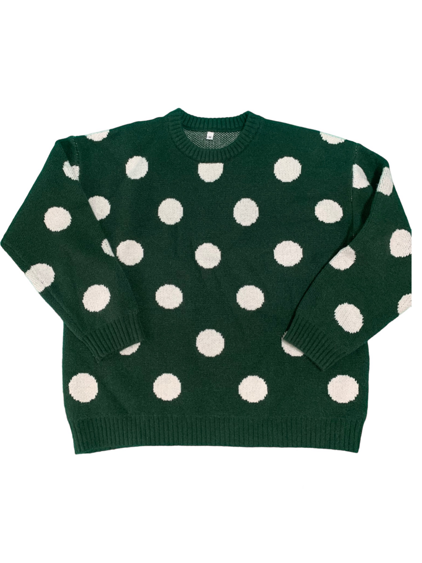 Polkadot Knit Pullover - Green