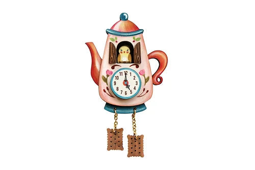 Laliblue Teapot Clock Brooch