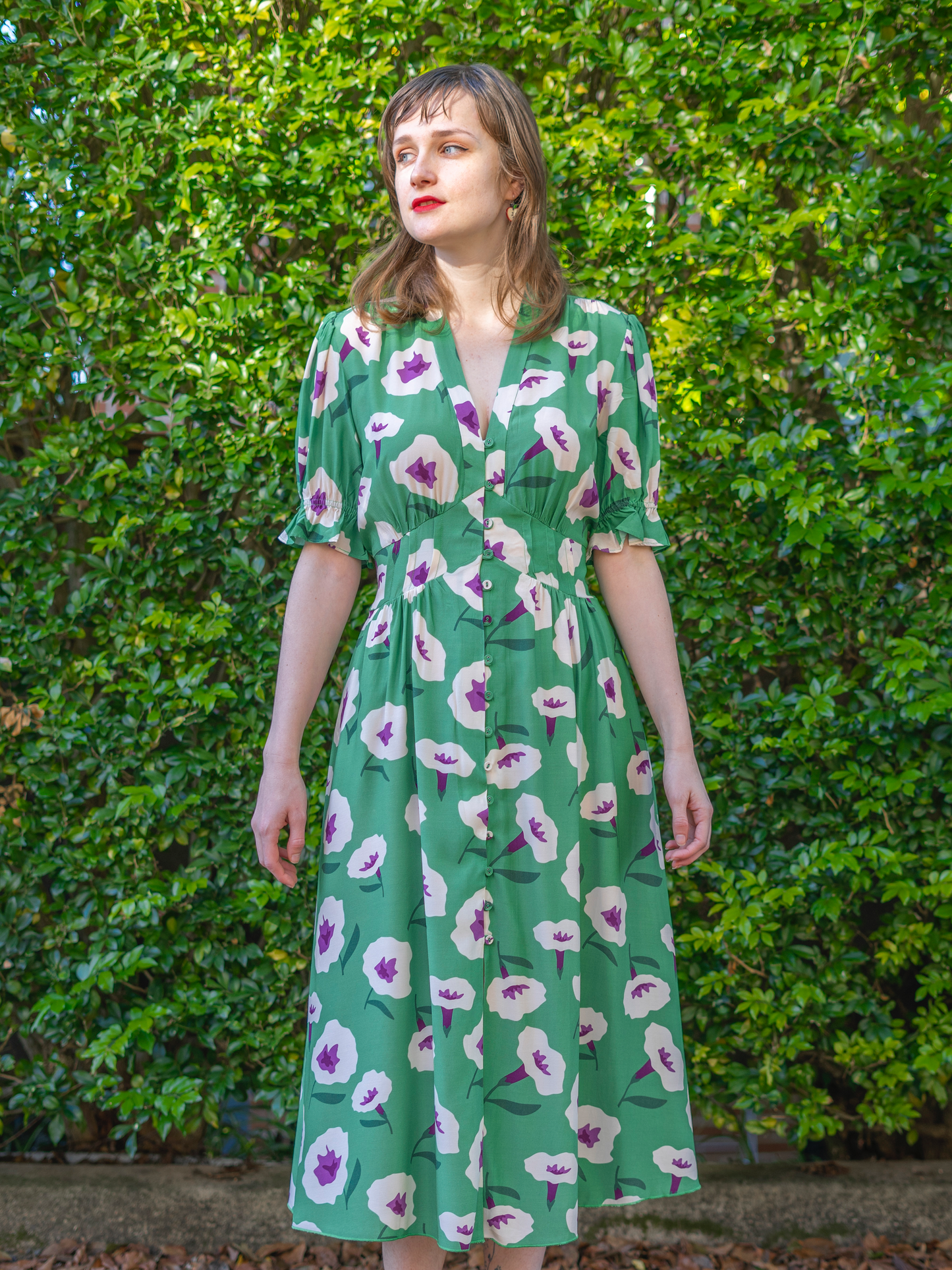 Phoebe Dress - Floral Green