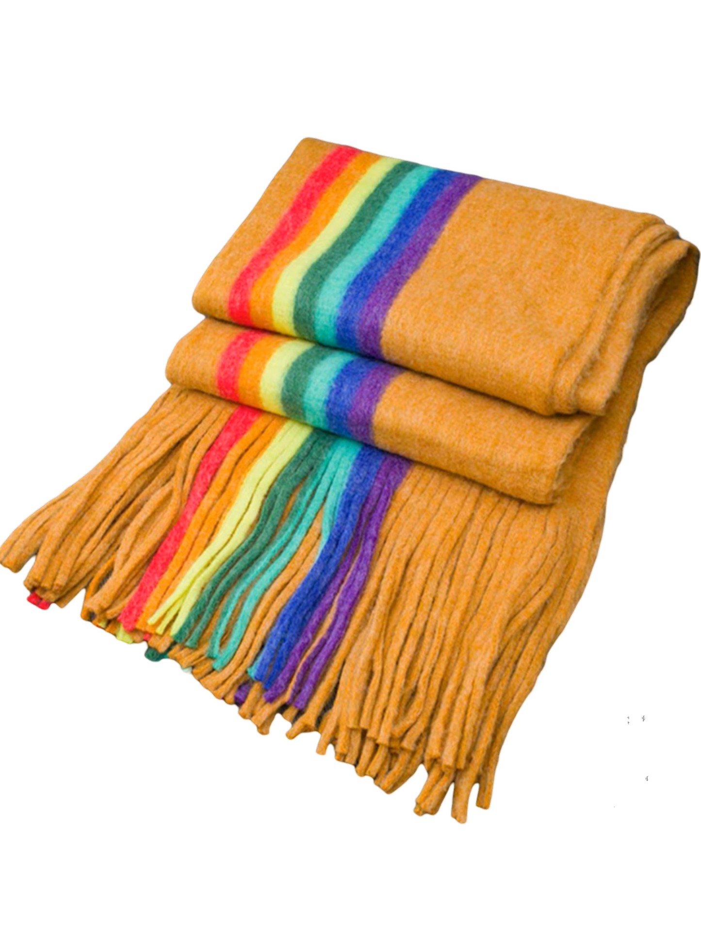 Rainbow knit scarves