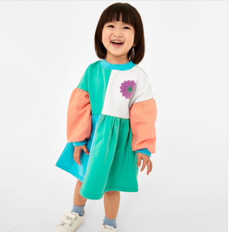 Colour Block Daisy Girl Dress (Low in Stock / 6 & 7 yrs old)