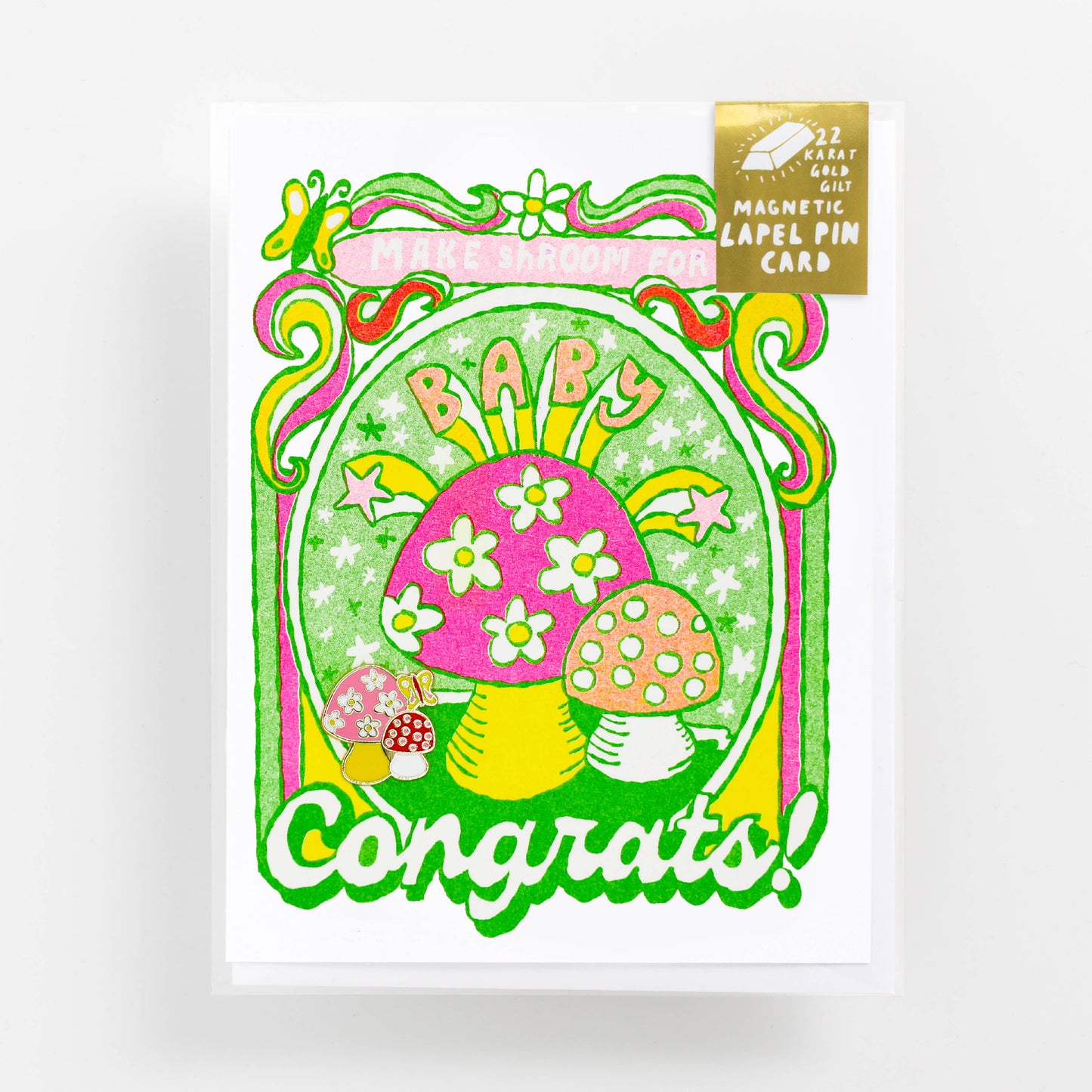 Mushroom Pin And Make Shroom For Baby Congrats Card
