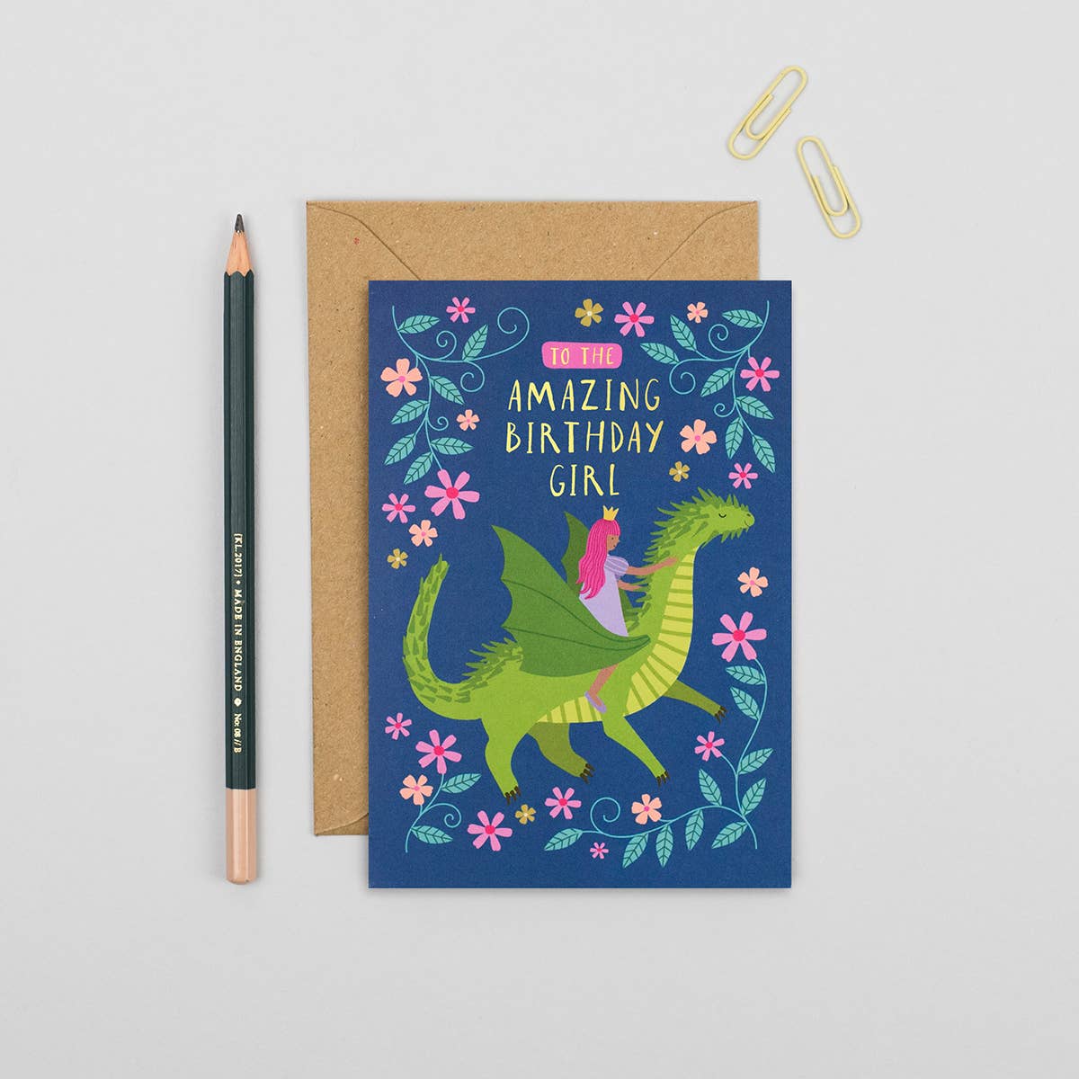 The Princess and the Dragon Birthday Card | Luxury Kids Card
