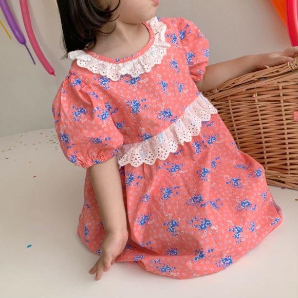 Lace trim flower girls dress ( Size 110 ONLY)