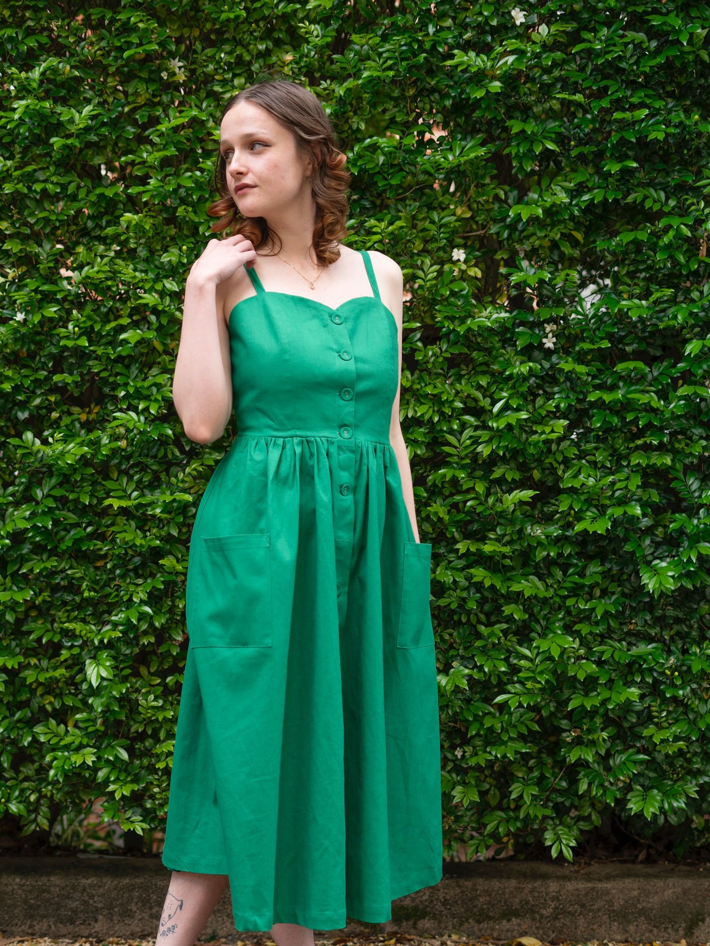 Penelope Dress - Green (Last Size/ Size 14)