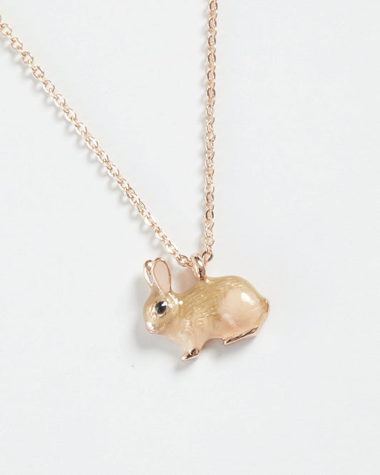 Fable Enamel Rabbit Short Necklace: Matchbox