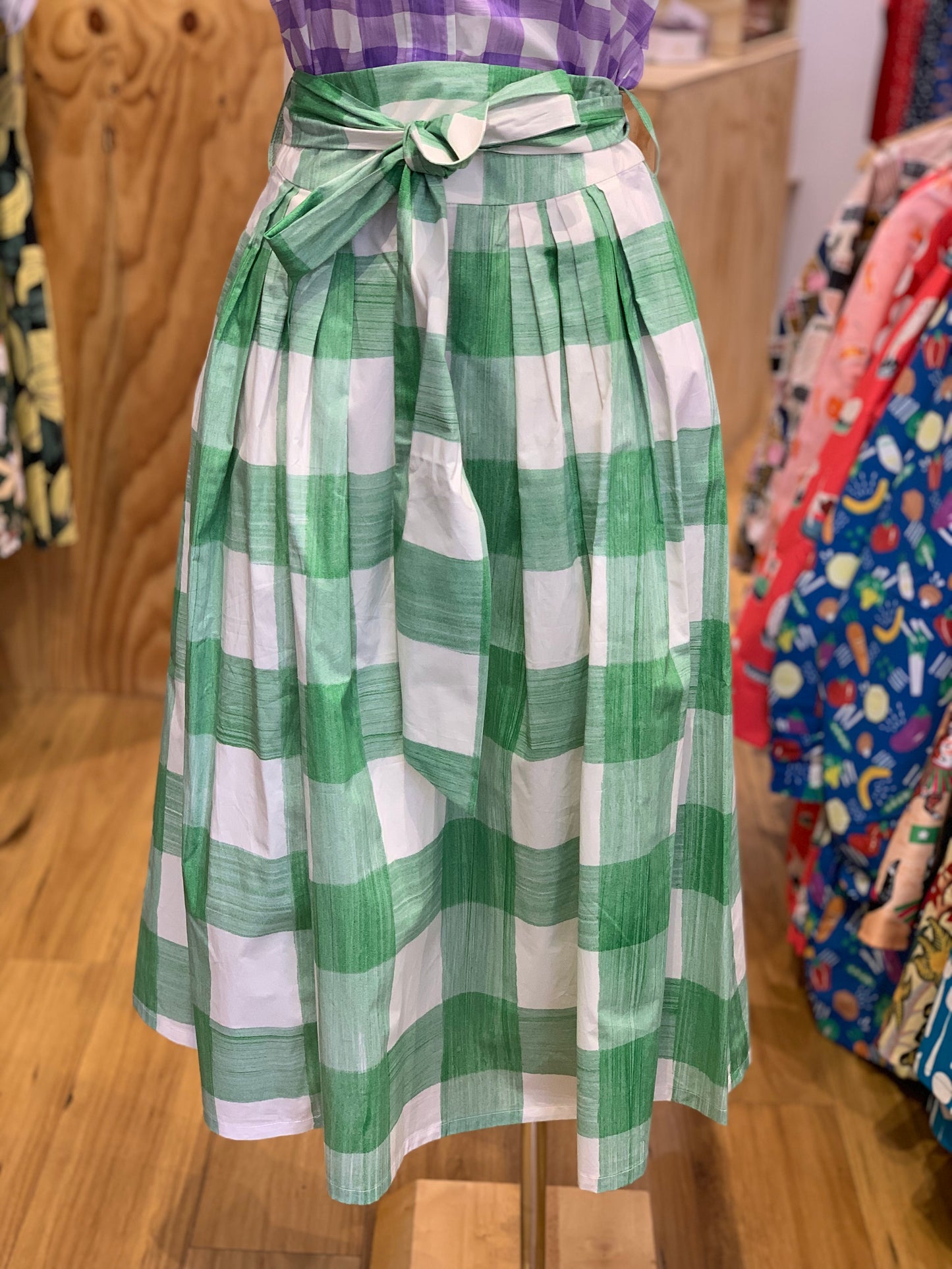 Camila Skirt - Green plaid (Low in stock/ Size 6&14)