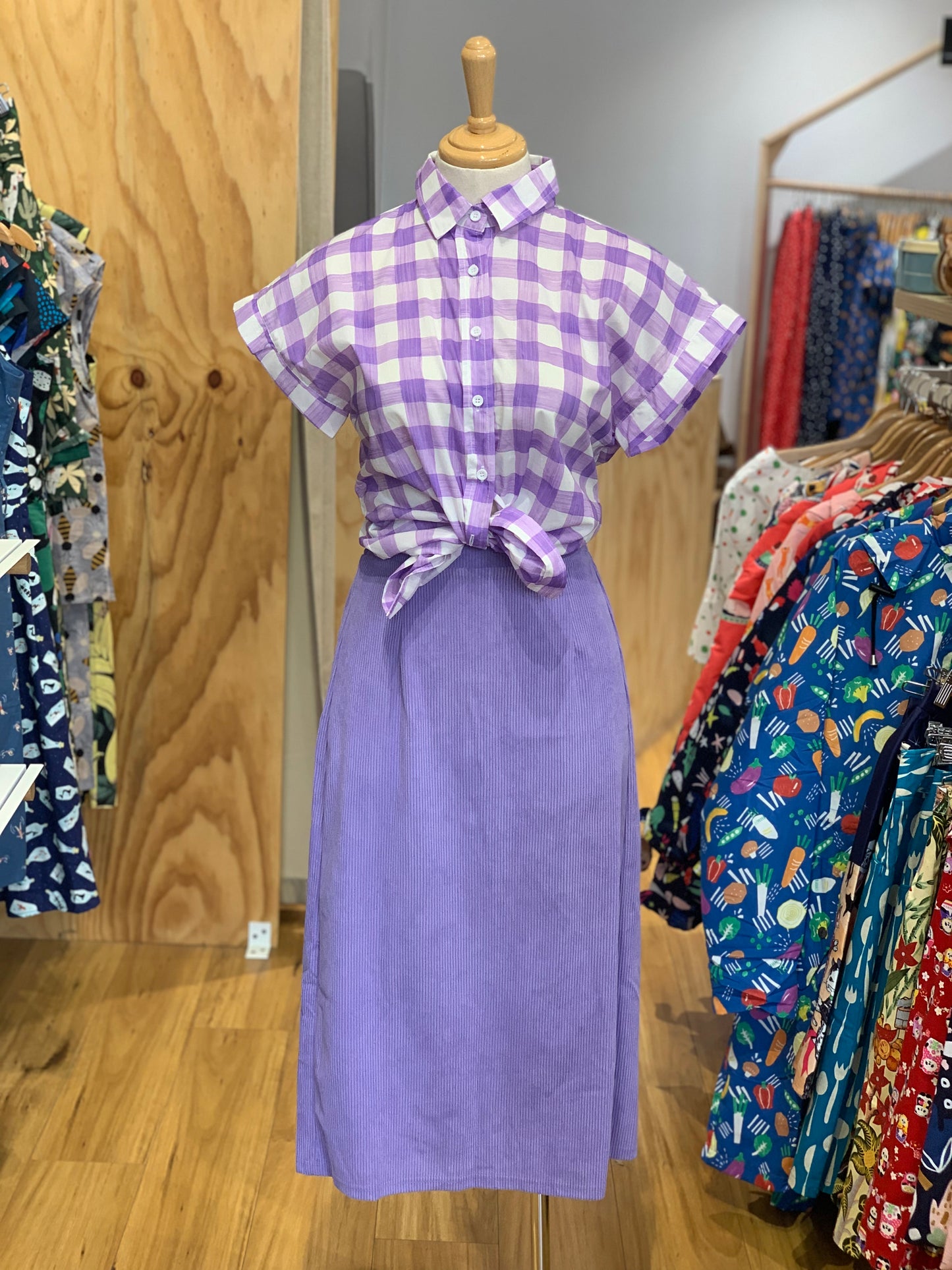 Purple corduroy skirt