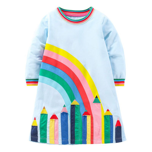 Colour pencils girl dress (4 years old ONLY)