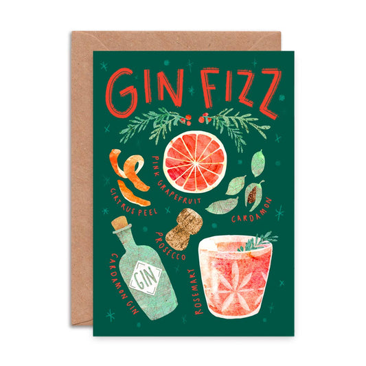 Gin Fizz Single Greeting Card