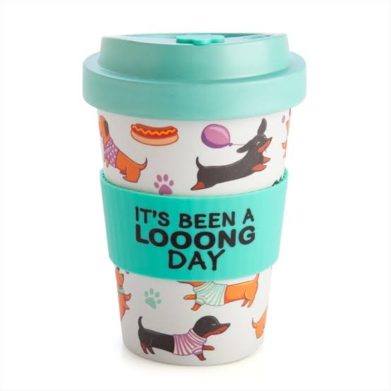 Eco to go bamboo cup dachshund
