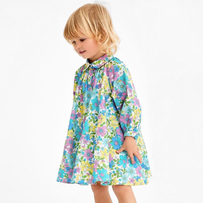 Vintage floral shirt girl dress