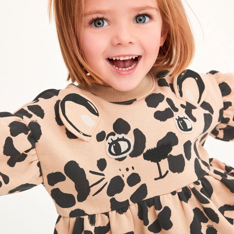 Cheetah cotton girl dress