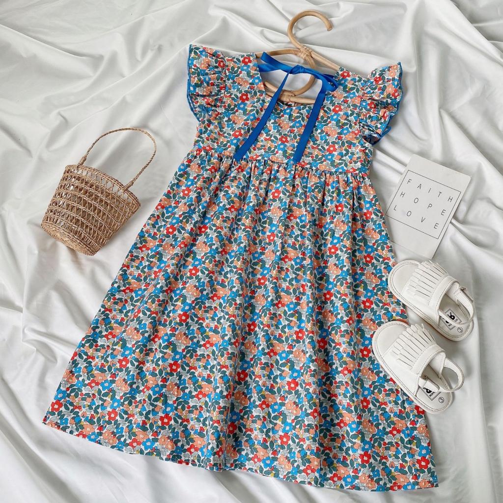 Vintage floral sleeveless girls dress ( Low in Stock / size 90 & 110 left)
