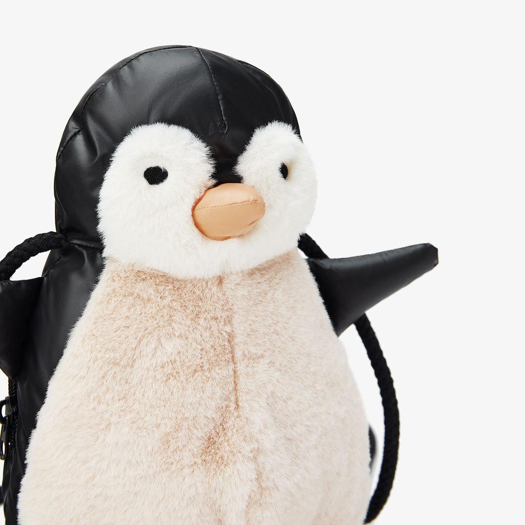 Fluffy penguin kids bag