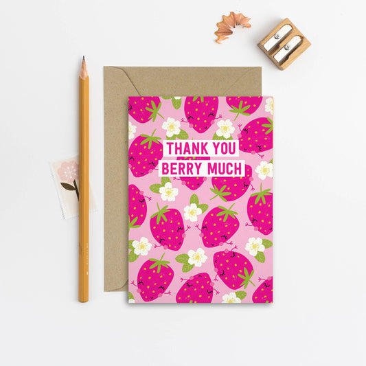 Thank You Berry Much Card | Thank You Card