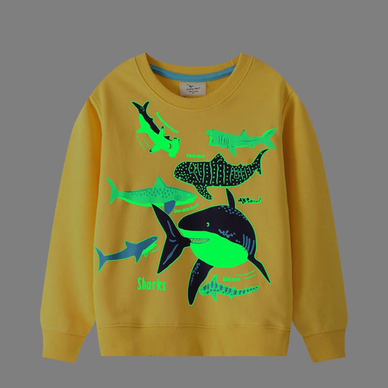 Sharks glow in the dark pullover