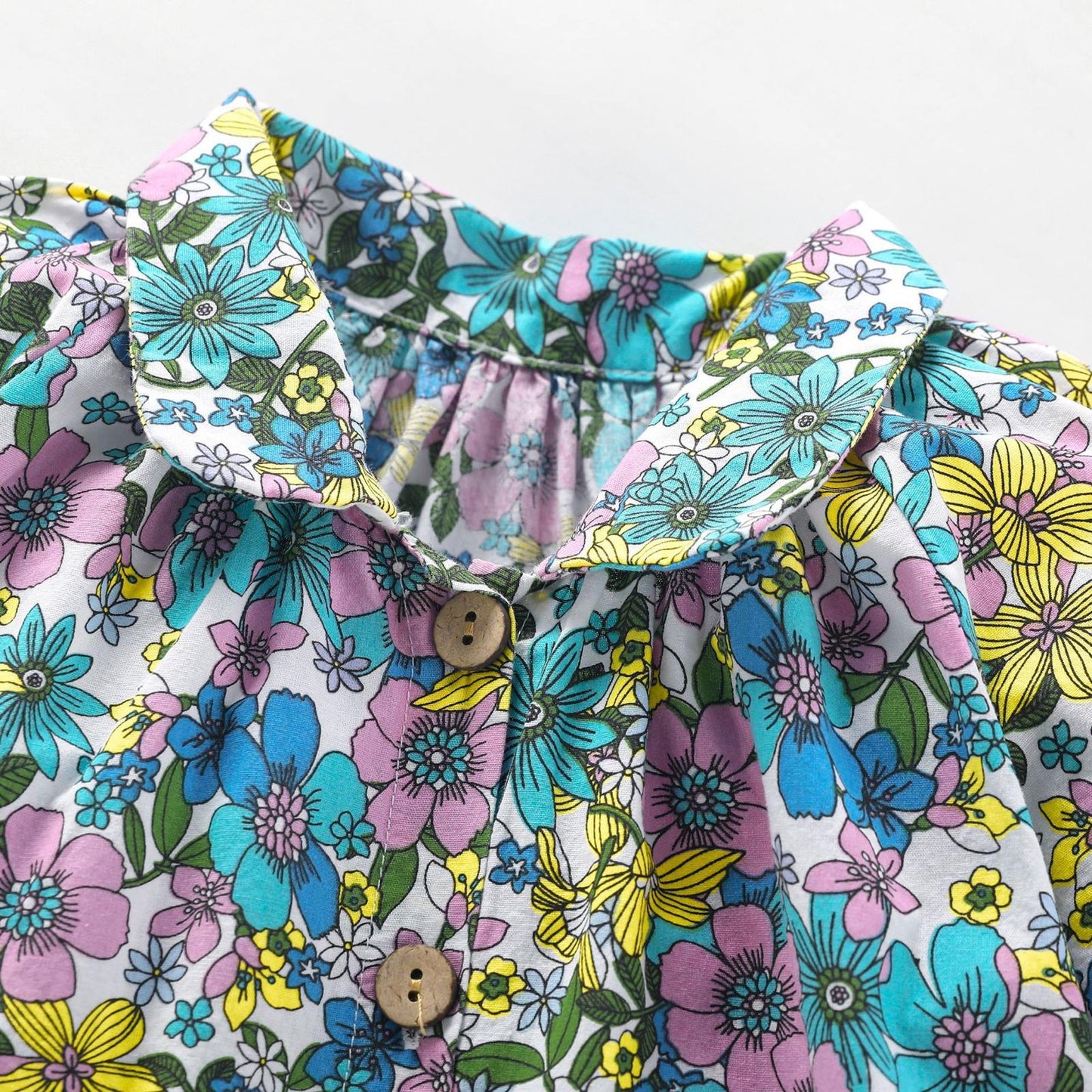 Vintage floral shirt girl dress