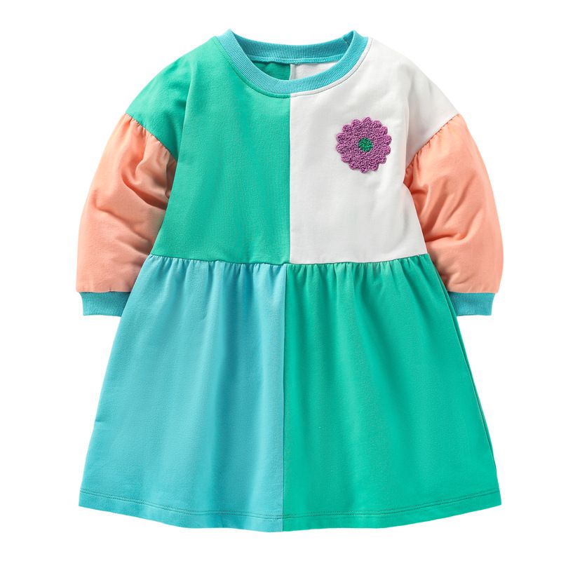 Colour Block Daisy Girl Dress (Low in Stock / 6 & 7 yrs old)
