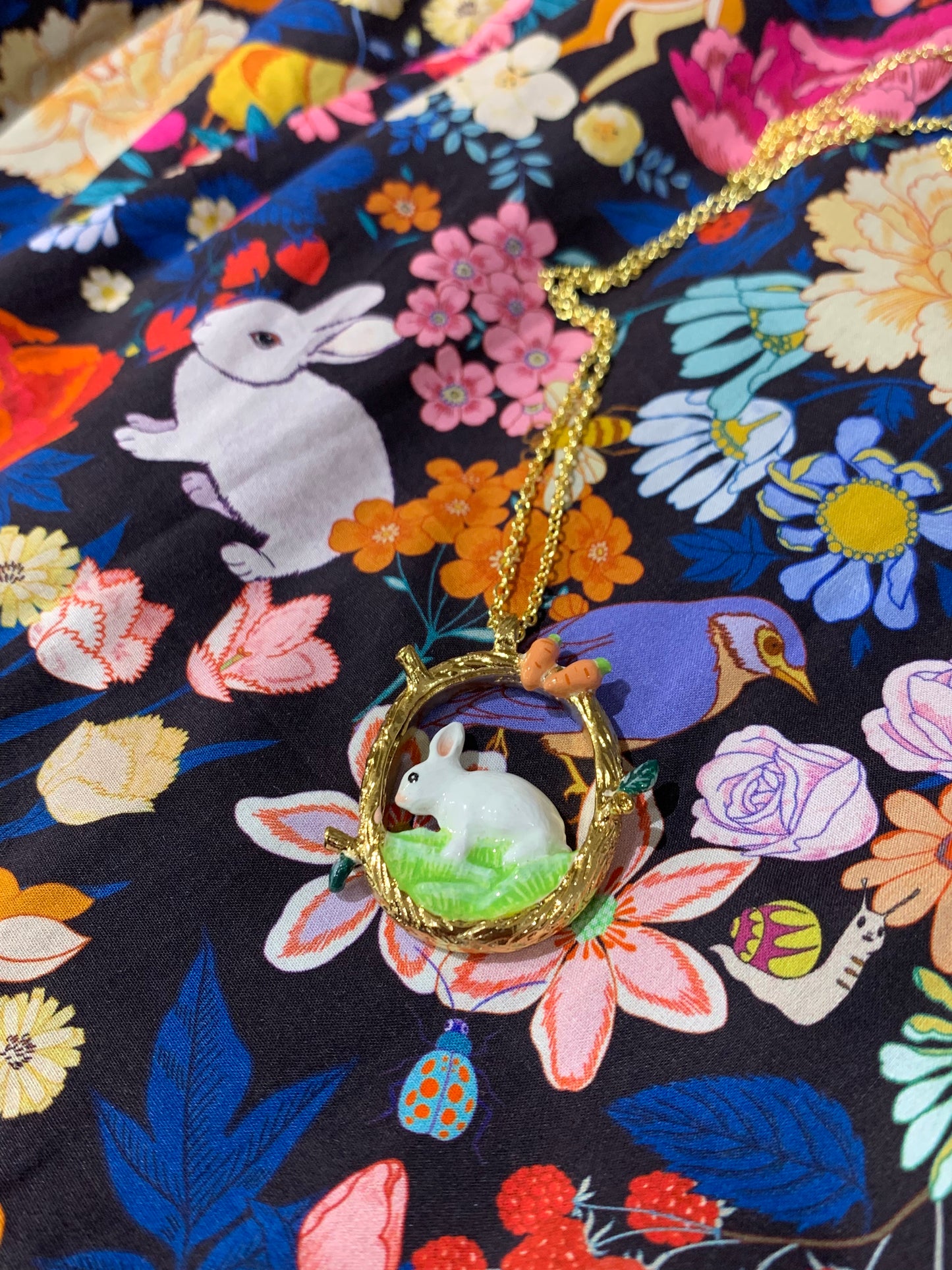 Handmade Bunny Carrot Ring and Necklace