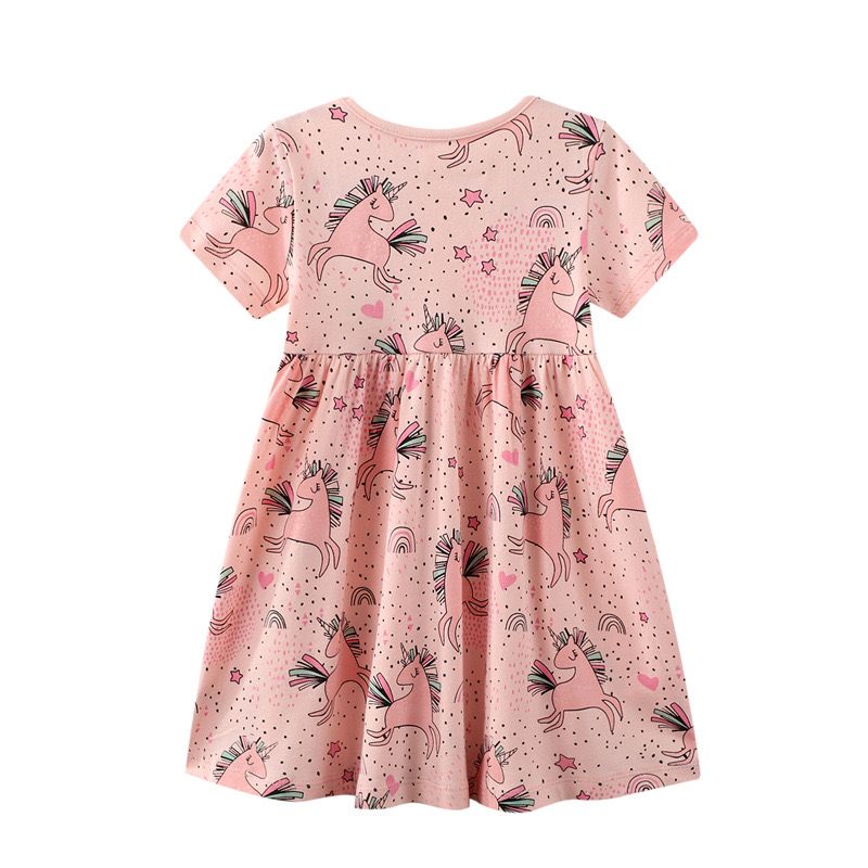 Pink unicorn cotton girls dress (Low in Stock/ 4 & 6 yrs old)