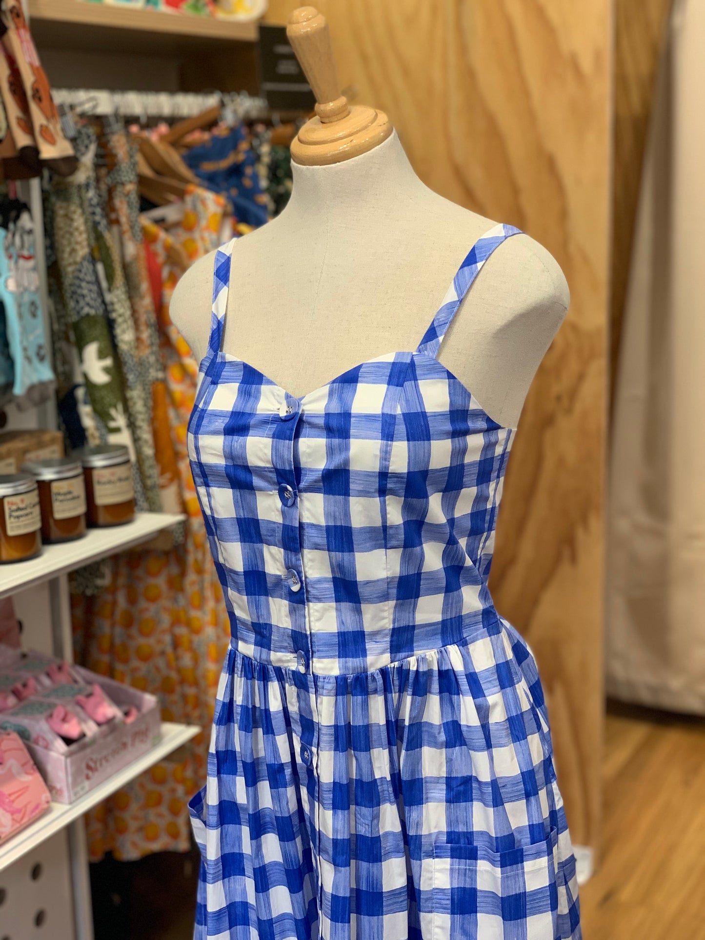 Penelope Dress - Blue Plaid (Size 6 ONLY)
