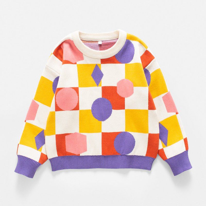 Colourful shape kids pullover