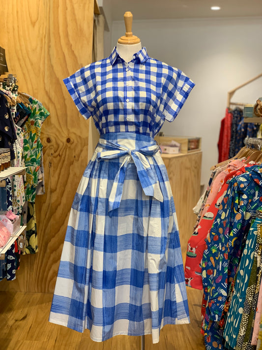 Camila Skirt - Blue plaid (Last size 6)