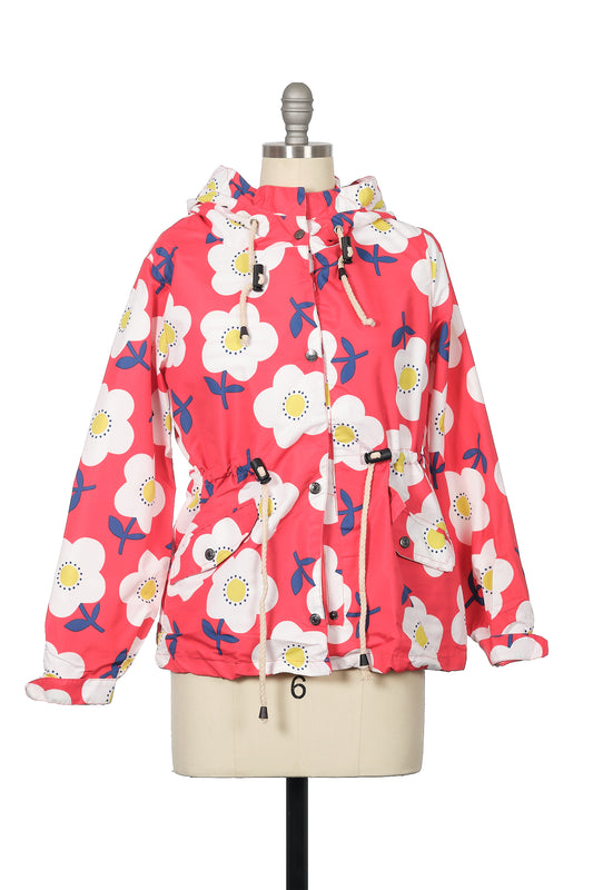 Another Raining Day Jacket - Red Floral
