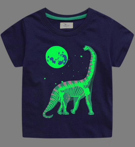 Dinosaur & Moon Glow in the dark tee kids (Low in stock/5)
