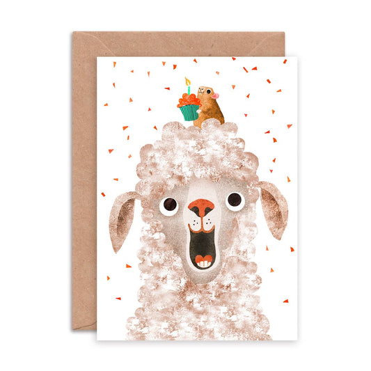 Llama and Guinea Pig Birthday Greeting Card