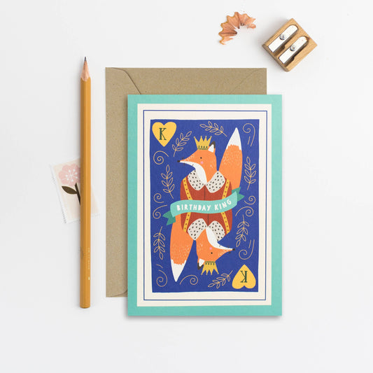 Fox King Birthday Card | Boy's Birthday Card | Kid's Card