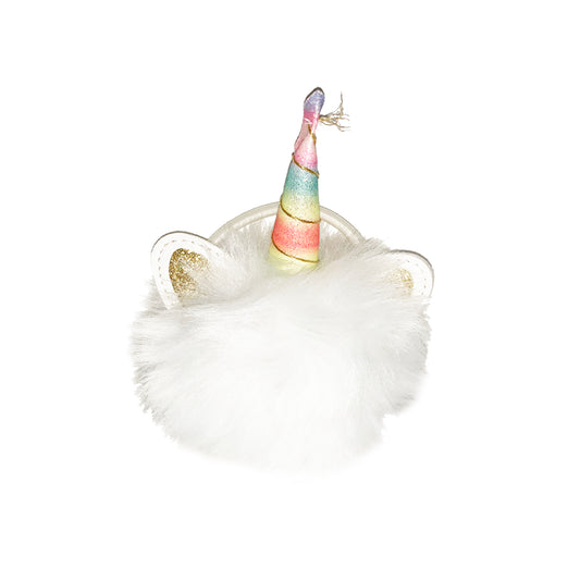 Unicorn Pom Pom Hair Tie (white only)