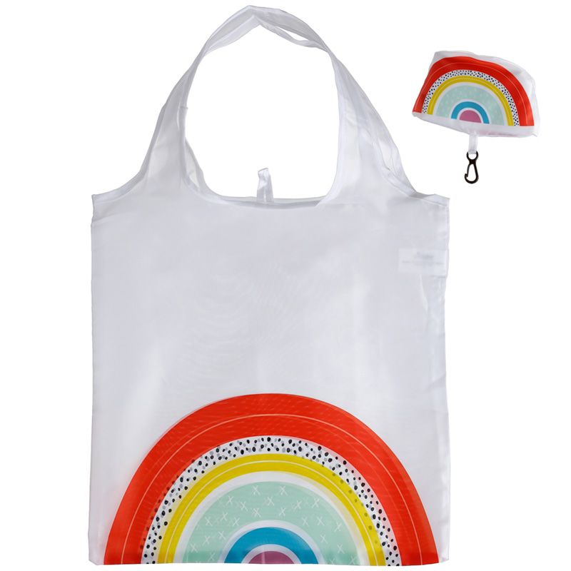 Foldable Reusable Shopping Bag - Somewhere Rainbow Foldable