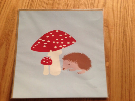 Jiaxi Huang Hedgehog by mushroom print